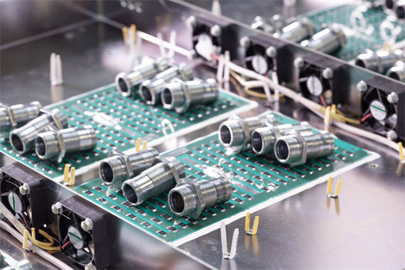 Electronic components on PCB in clean manufacturing environment using static control